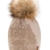 4sold Gold Mütze Bommel Pompon Wurm Winter Style Bommelmütze mit Zopfmuster Beanie Strick Mütze mit Ponpon Damen Herren HAT HATS SKI Snowboard Strickmütze mit Fellbommel (Beige) -