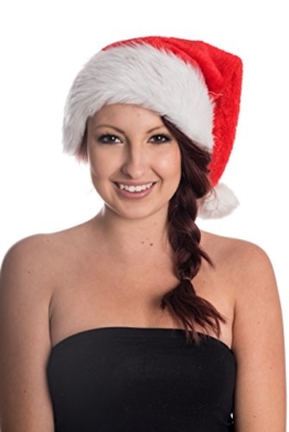 5 Stück Weihnachtsmütze Mütze Weihnachten Weich Nikolausmütze Dicker Fellrand aus Plüsch Top Qualität Set x W100 -
