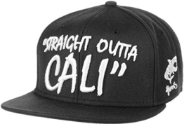 6P Straight Outta Cali Cap Djinns Flatbrim Cap Trendcap (One Size - schwarz) -