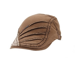 ACVIP Damen/Herrenhut Faltenwurf Baumwolle Flat Cap Barett Schirmmütze (Khaki) -