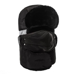 Aidonger Unisex Klassisch multifunktional Fliegermütze Ohrenschütze Masken Schal, Reflektorband sichert Ihnen in der Nacht und bei Schnee Wetter -