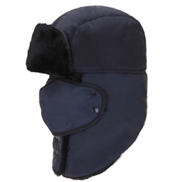 AJUSEN Unisex Winter-Trooper-Hut-Jagd-Hut Ushanka Ohr-Klappe-Kinn-Bügel und Windproof Mask (blau) -