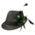 Alpenflüstern Damen Strohhut Trachtenhut schwarz mit Feder-Clip ADV03000050 grün -
