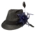 Alpenflüstern Damen Strohhut Trachtenhut schwarz mit Feder-Clip ADV03000060 blau - 