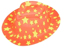 Alsino Trilby Fasching Melonen Hut Partyhut Fedora Trilbyhut Clownhut Melone bunt Karneval, wählen:P-16 Trilby orange Sterne -