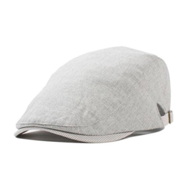 Anshili Herren Plaid Pattern Beret Mütze (Hell Grau) -