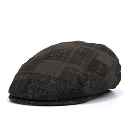 Anshili Unisex Plaid Pattern Baumwoll Schirmmützen (Kaffee) -