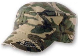 Army Destroyed Cap im Fidel Castro Kuba Look. Fullcap im Military Style in 7 Farben und den Grössen S/M und L/XL S / M,Camouflage -