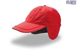 Atlantis Unisex Kappen Techno Flap Rot für Wind und Wasserdicht -