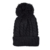 Ayliss® Damen Frau Strickmütze Wintermütze Beanie Bommelmütze Warm mit weichem Fleece Innenfutter Zopfmuster mit XL Fellbommel (Schwarz) -