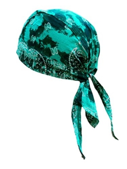 Bandana Cap Kopftuch Paisley Shadow Türkis -