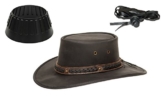 Barmah 1022 Squashy Bronco Cooper Crossing Lederhut aus Australien + Hutablage & Kinnriemchen | Schwarz / Black | Size L -