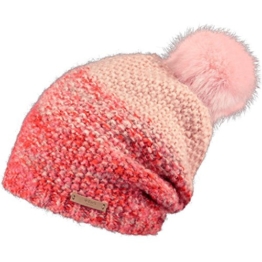 Barts Damen Strickmütze Tulip Beanie, Mehrfarbig (Multicolore Corallo E Rosa Con Pompom DI Pelo Rosa), UNI -