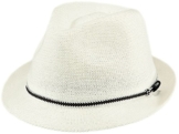 BARTS Unisex Fedora, Saffron Hat, GR. M (Herstellergröße: M), Mehrfarbig (bianco con cordoncino nero) -