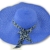 Basthut Durchm. 46cm, Strandhut Sommerhut Damen ONE SIZE in Zehn Farben (BLAU Animal-Print) -