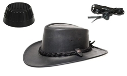 BC BacPac Traveller Hat - Australien Outback Edition - Black Steerhide - L (57-58) + Hutablage & Kinnriemchen -