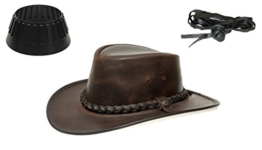 BC BacPac Traveller Hat - Outback Edition - Brown Steerhide M (55-56) + Hutablage & Kinnriemchen -