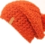 Beanie Alpaka Schurwolle Mischung mit Bommel Made in Germany lange Form (orange) -