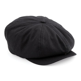 Beechfield Herren Schirmmütze / Kappe mit Fischgrätmuster (L/XL) (Schwarz) -