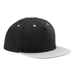 Beechfield Unisex 5 Panel Kontrast Snapback Kappe (Einheitsgröße) (Schwarz/Grau) -