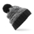 Beechfield Unisex Slalom Bommelmütze, Black / Graphite Grey / Light Grey, Einheitsgröße -