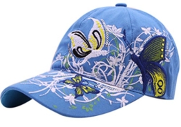 Belsen Mädchen Schmetterlings-Stickerei- Vintage Baseball Cap Snapback Trucker Hat (blau) -