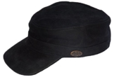Black Jungle Army Cap Leder, Military Biker Kappe, One-Size, Schwarz -