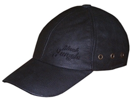 Black Jungle Lederkappe schwarz - Biker Leather Cap -