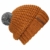 bommelME "Beanie No.4" Bommelmütze mit reflektierendem Wechselbommel und Umschlag, Strickmütze aus Merino Wolle mit abnehmbarem Bommel, Mütze: Bronze / Bommel: Grau reflect -