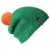 Bommelmütze Beanie No.1 in der Farbe smaragd grün mit 2 auswechselbaren Bommeln in weiß + orange - 