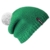 Bommelmütze Beanie No.1 in der Farbe smaragd grün mit 2 auswechselbaren Bommeln in weiß + orange -