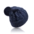 [Bommelmütze] FREETOO Strickmütze klassische Beanie mit großem Bommel Street style Mütze mit 3 Farbe passt jeden Look High Fasion Grobstrick mit Zopfmuster für Damen und Herren, Schwarzblau - 