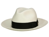 Borsalino 140340 Panamahut Fedora aus Panamastroh - natur/black 60 -