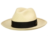 Borsalino Classico Panama Hut mit blauem Hutband - natur 56 -