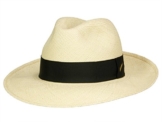 Borsalino Classico Panamahut mit schwarzem Hutband aus Panamastroh - natur 56 -