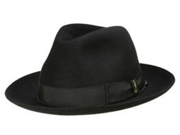 Borsalino Fedora aus Biberhaarfilz - schwarz 58 -