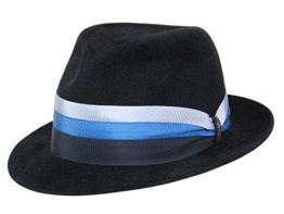 Borsalino Veloursfilz Fedora Filzhut aus Haarfilz - schwarz 55 -