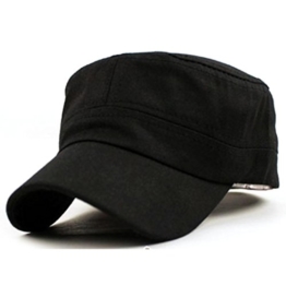 Bovake Klassische Plain Vintage Army Military Cadet Style Baumwoll Cap Hut Verstellbar (Black) -