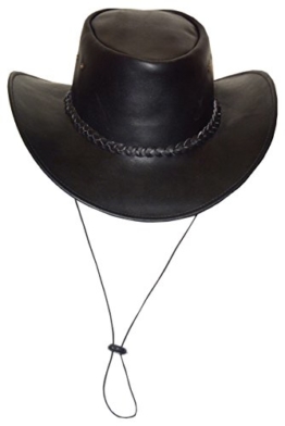Broome - Cowboyhut aus Rindsleder mit Kinnriemen, Schwarz, Größe XXL -