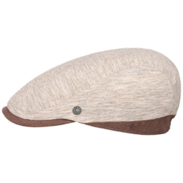 bugatti Twotone Melange Flatcap Schirmmütze Schiebermütze Cap Mütze Leinenmütze Sommermütze Leinencap Schirmmütze (L/59-60 - beige) -