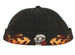 Cap COCO-Caps - ChillOuts schwarz mit Totenkopf / Flammen -