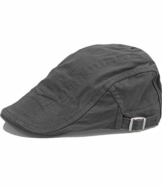 caripe leichte Herren Flatcap Schiebermütze Baumwolle - flum44 (One Size, dunkelgrau) -