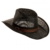 CASPAR Herren Stroh Hut / Panama Hut / im Cowboy Stil mit braunem Gürtelband / Stetson - viele Farben - HT009, Farbe:schwarz;Hutgröße:L/XL - 60cm KU - 