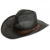 CASPAR Herren Stroh Hut / Panama Hut / im Cowboy Stil mit braunem Gürtelband / Stetson - viele Farben - HT009, Farbe:schwarz;Hutgröße:L/XL - 60cm KU -