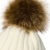 CASPAR MU054 Damen Winter Mütze / Strickmütze mit großem Fellbommel, Farbe:weiss - 