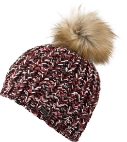 Chillouts Damen Mütze Curly Hat Strickmütze Pudelmütze red/brown -