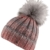 Chillouts Indra Hat Mütze grau meliert lila rot pink Bommel (Rot) -
