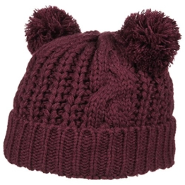 Chillouts Strickmütze Jessie Doppelbommel Mütze Beanie Skimütze (One Size - bordeaux) -