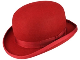 Christys' Fashion Bowler Wollfilz Melone Bowler Filzhut - red XL/60-61 -