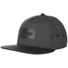 Converse Rubber Snapback Cap Flatbrim Flat Brim Basecap Baseballcap Kappe Cap Basecap (One Size - schwarz) -